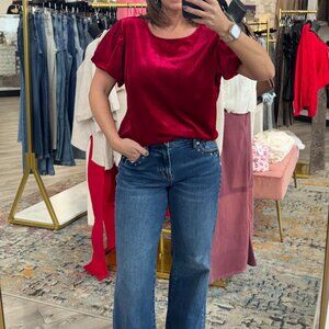 Vanessia Velvet Top-Apple Blush